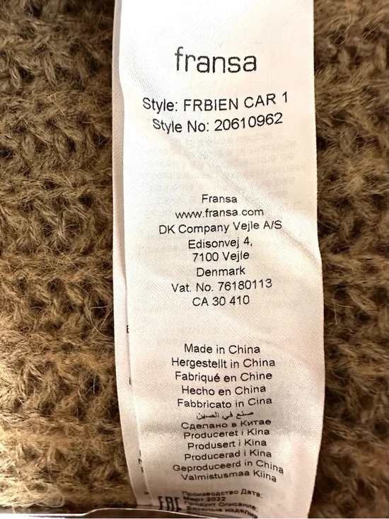 FRANSA Wool Alpaca Chunky Cardigan Cozy Minimalist Cottagecore - Picture 7 of 10